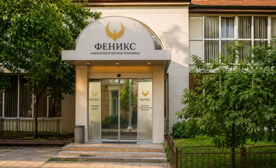Вход в наркологическую клинику «Феникс» в Карачаевске
